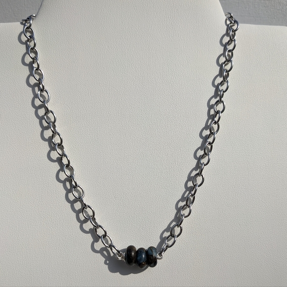 Jasper Stainless Steel Silver Chain Necklace Handmade  Crystals Grounding Unisex - Picture 10 of 13